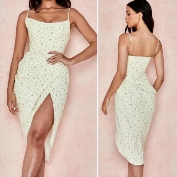 House of CB ‘Daniella’ Lemon Floral Balcony Corset Dress NWOT - Picture 7 of 15